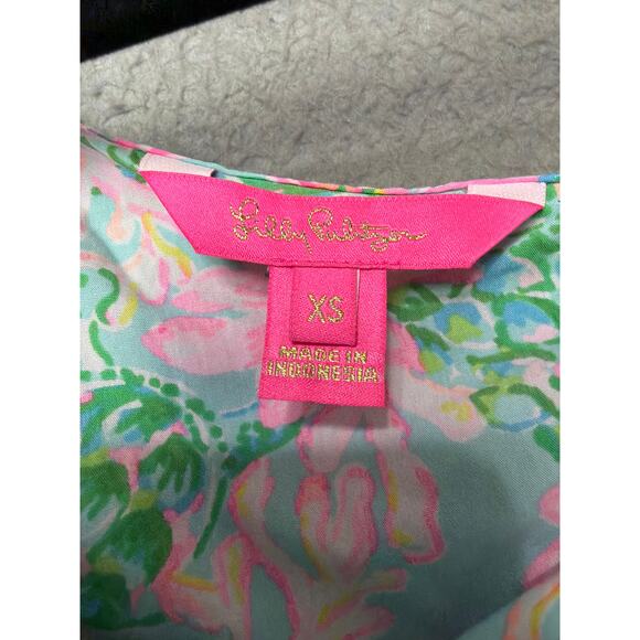 Lilly Pulitzer Zeldie One Shoulder Blouse Ruffle Size XS NWOT Preppy Pink Isle - Picture 7 of 9
